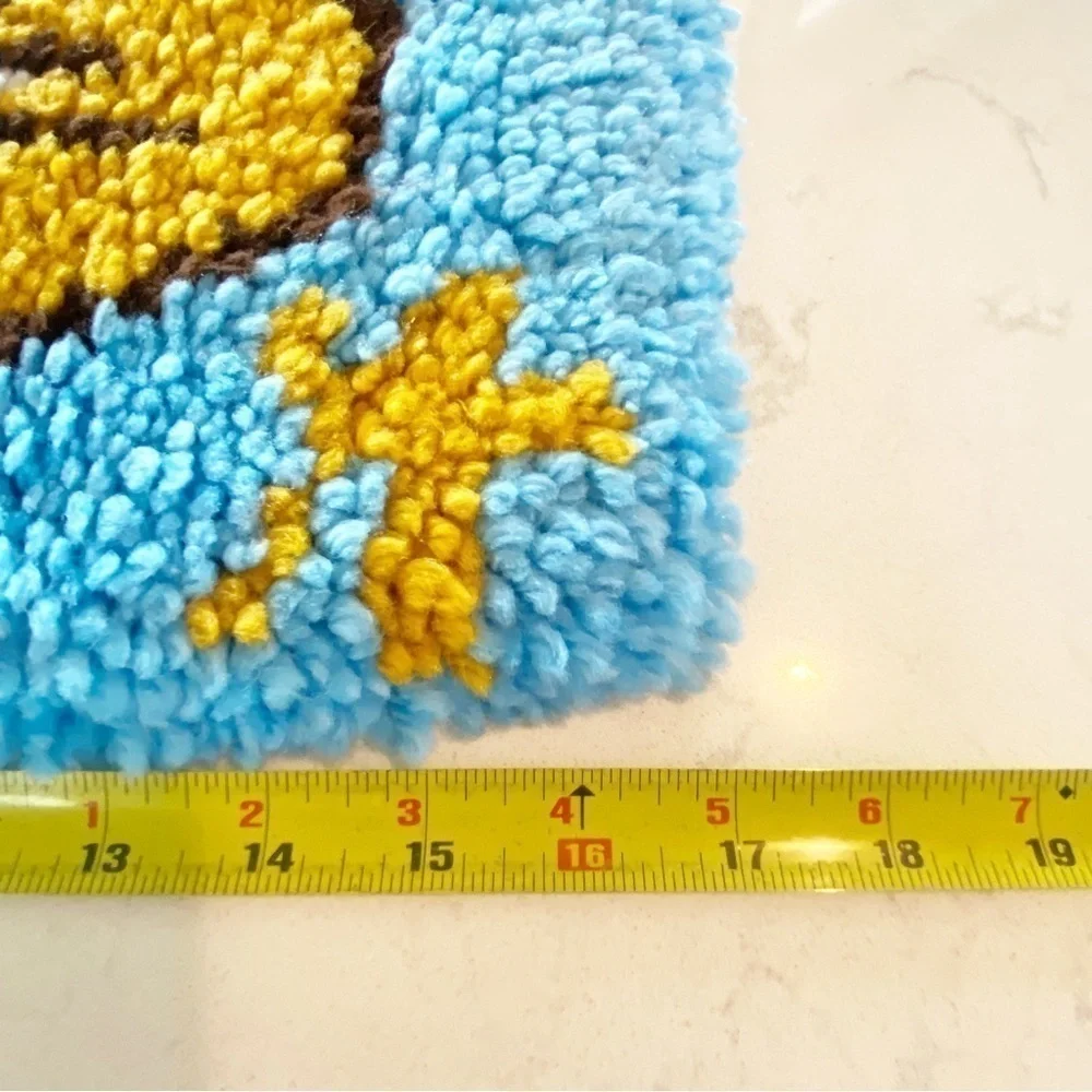 Vintage Latch Hook Small Rug Americana American Eagle 23” x 17”